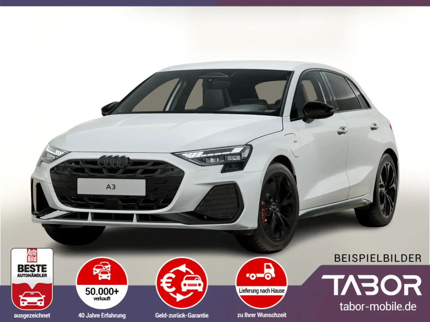 Audi A3 Sportback TFSI e 272 2xS line Leder Nav 18Z Weiß - 1