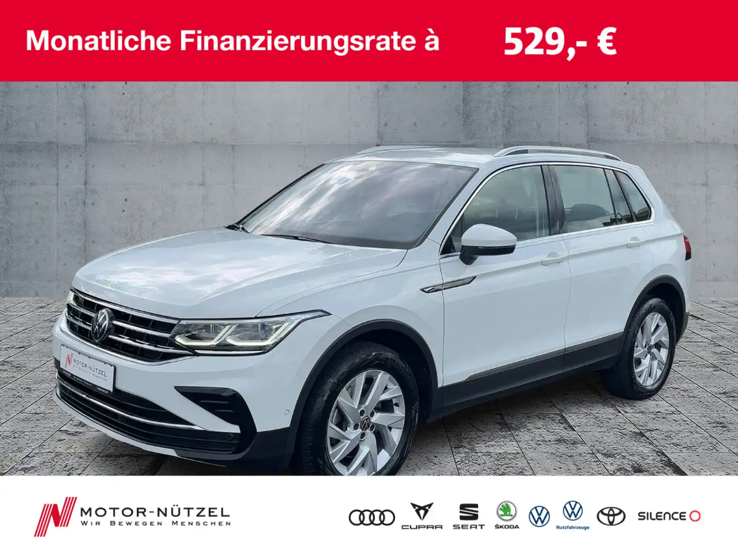 Volkswagen Tiguan 2.0TDI 4M DSG ELEGANCE MATRIX+NAV+ACC+AHK Wit - 1