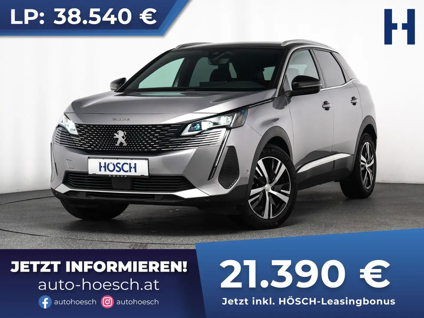 Peugeot 3008 SUV PureTech 130 GT TOP LEASING JETZT Grau - 1