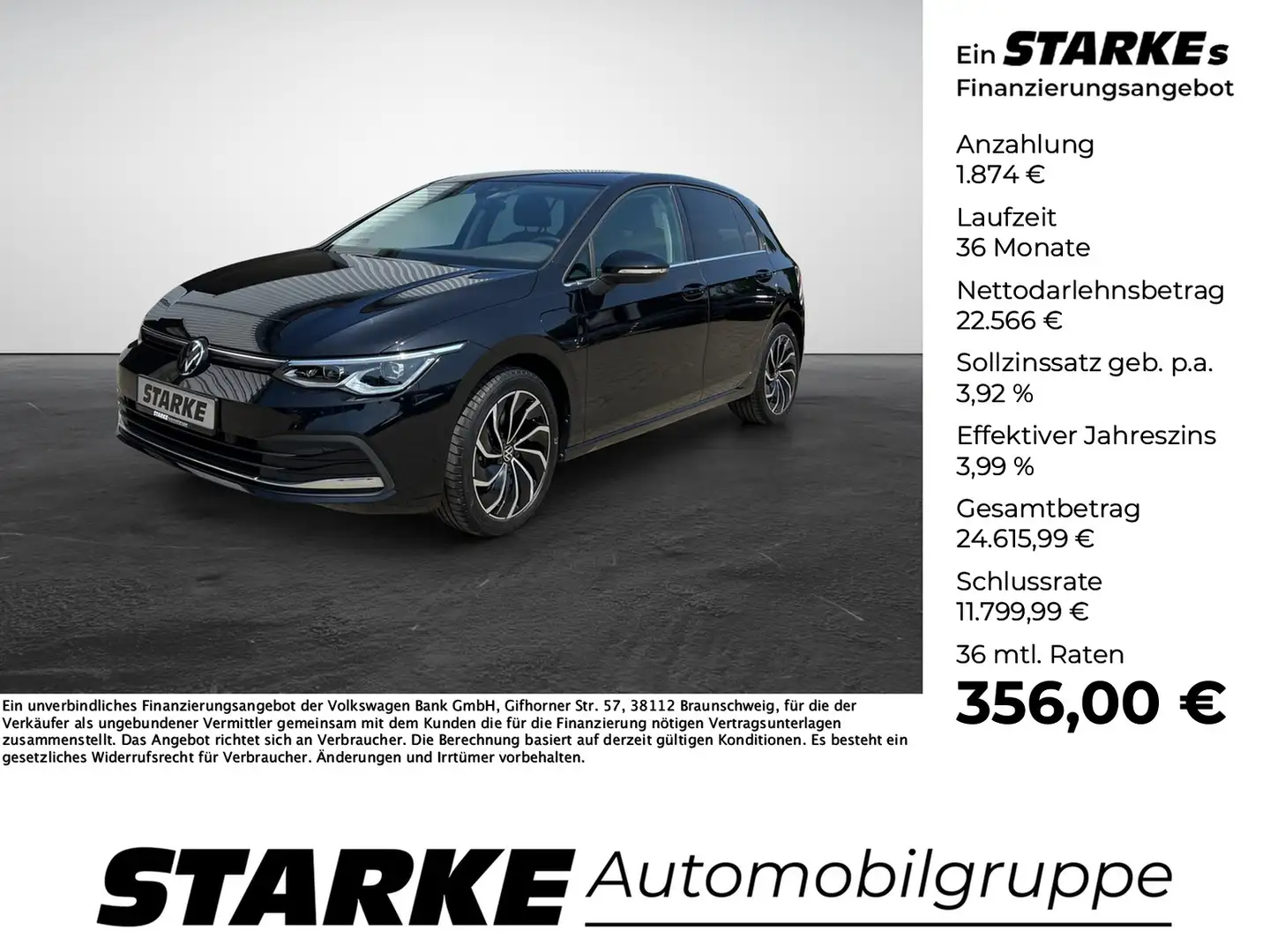Volkswagen Golf 1.4 TSI DSG eHybrid Style Schwarz - 1
