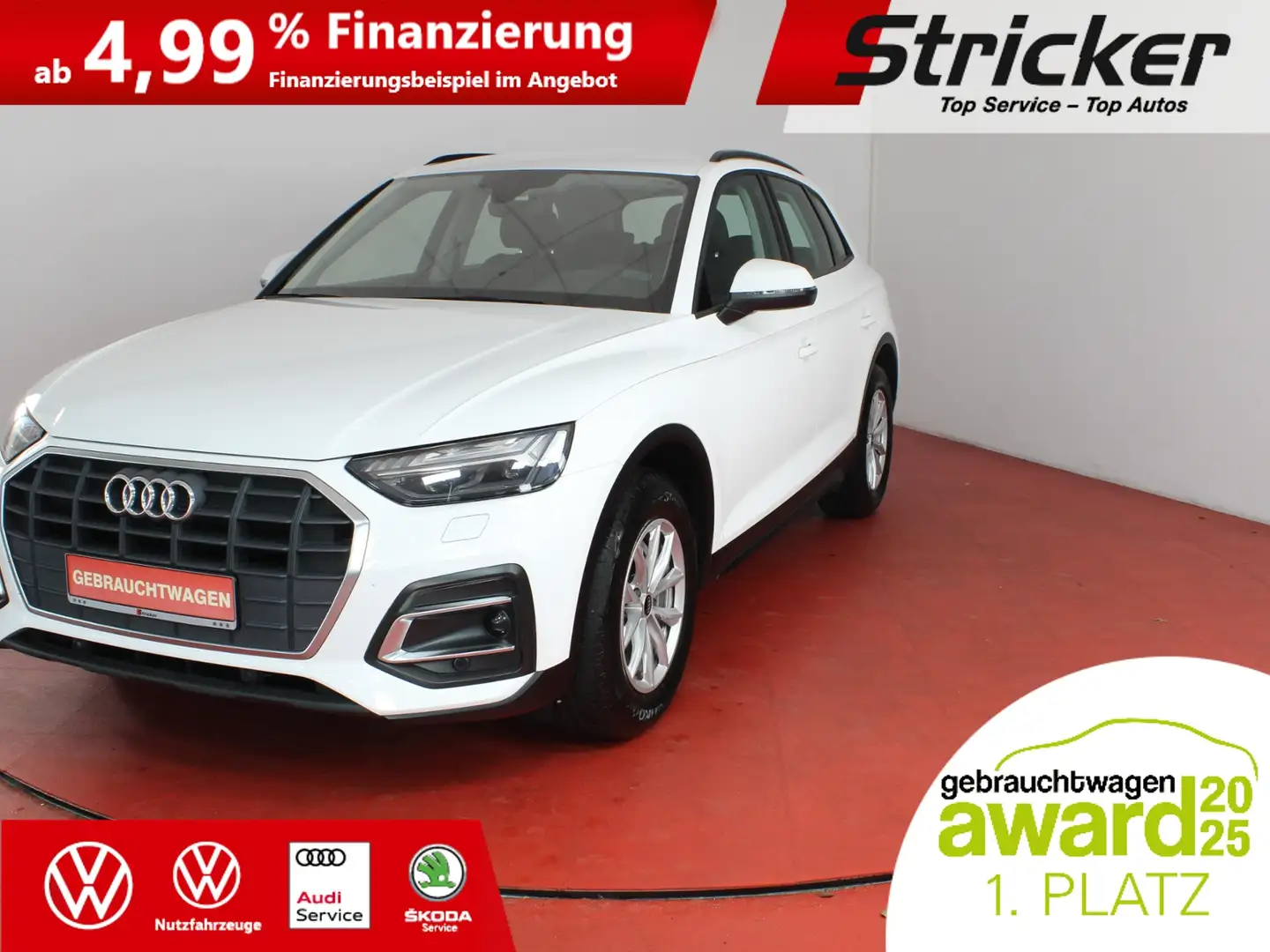 Audi Q5 35 2.0TDI 368,-ohne Anzahlung Navi AHK Matrix Weiß - 1