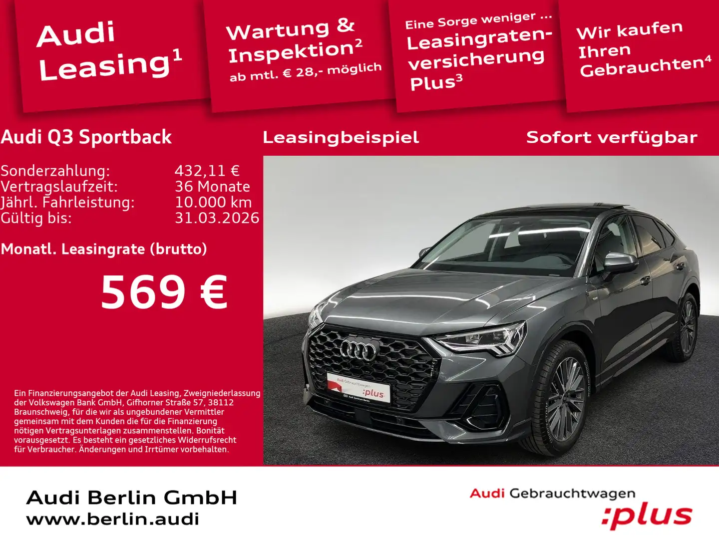 Audi Q3 S line 35 TFSI S tr. AHK NAVI PANO Grau - 1