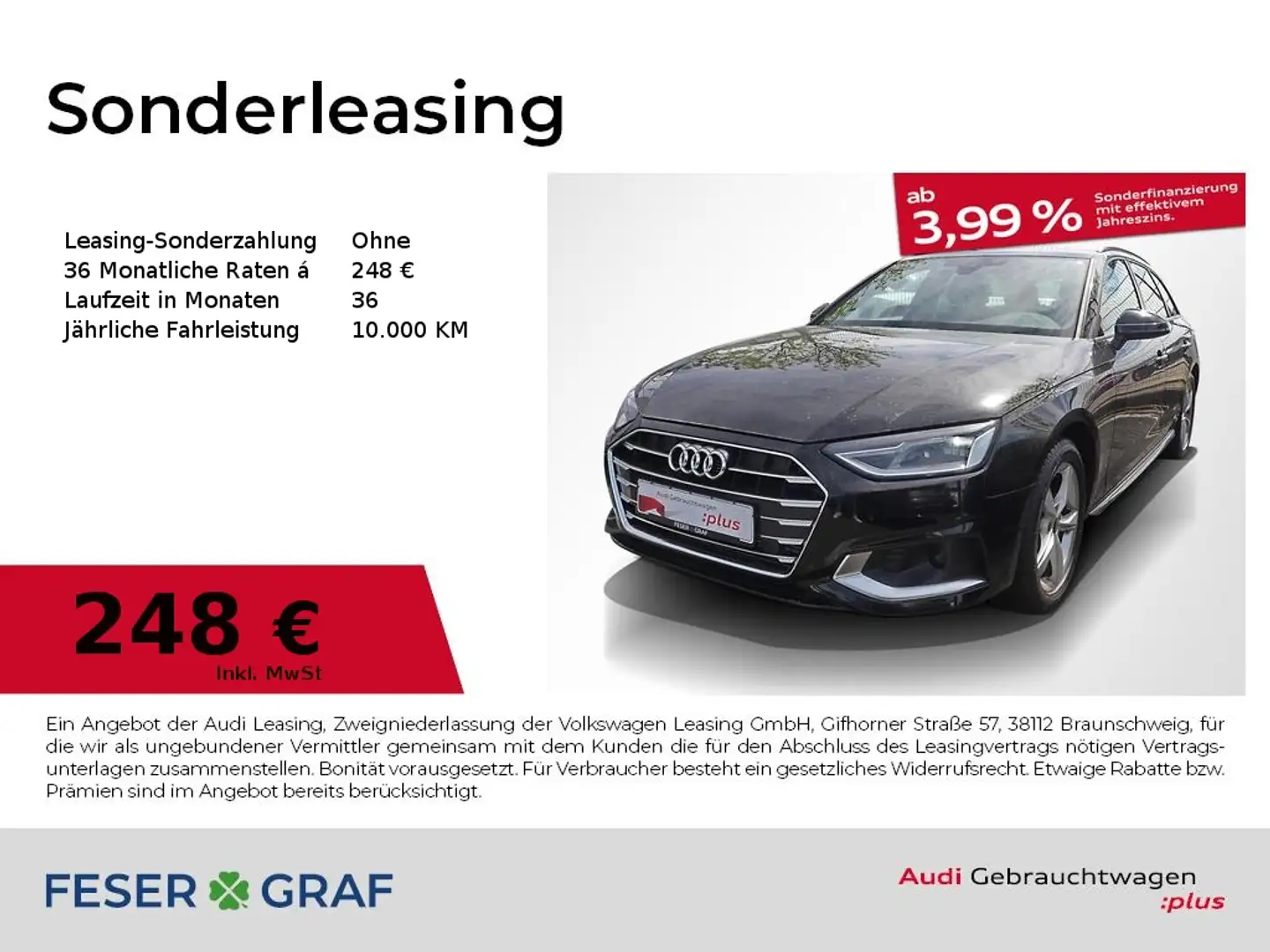 Audi A4 Avant Adv. 35 TFSI S tronic Virtual Rfk Navi Nero - 1