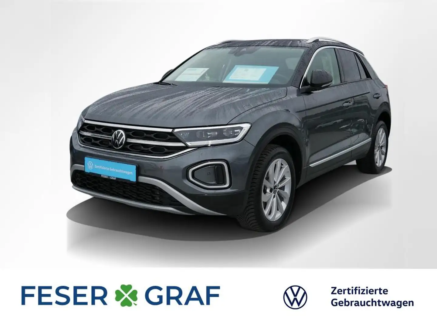 Volkswagen T-Roc 1.5 TSI Style DSG AHK LED Navi PDC Sitzh. Grau - 1