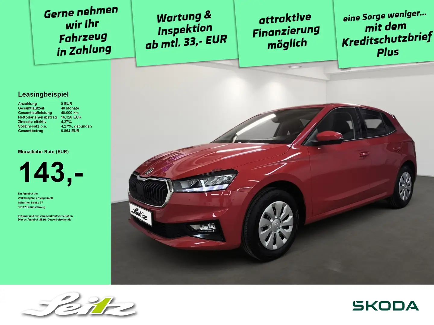 Skoda Fabia 1.0 MPI Selection *LED*PARKSENSOR*SITZH* Rouge - 1