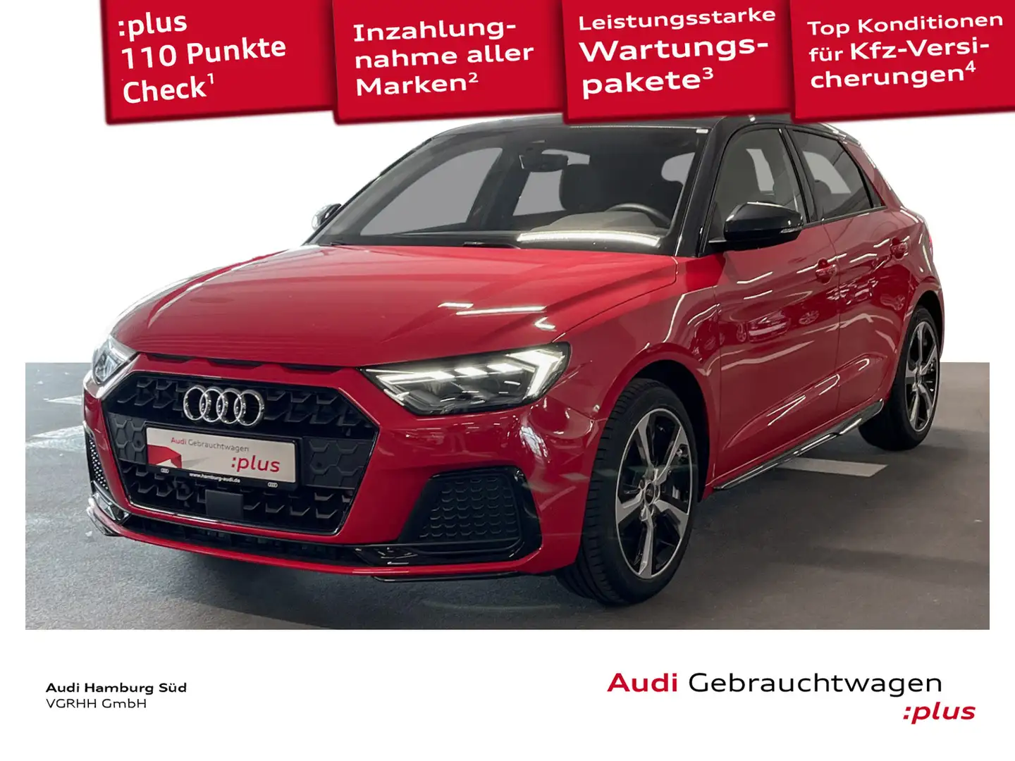 Audi A1 25 TFSI advanced S tronic S LINE Rot - 1