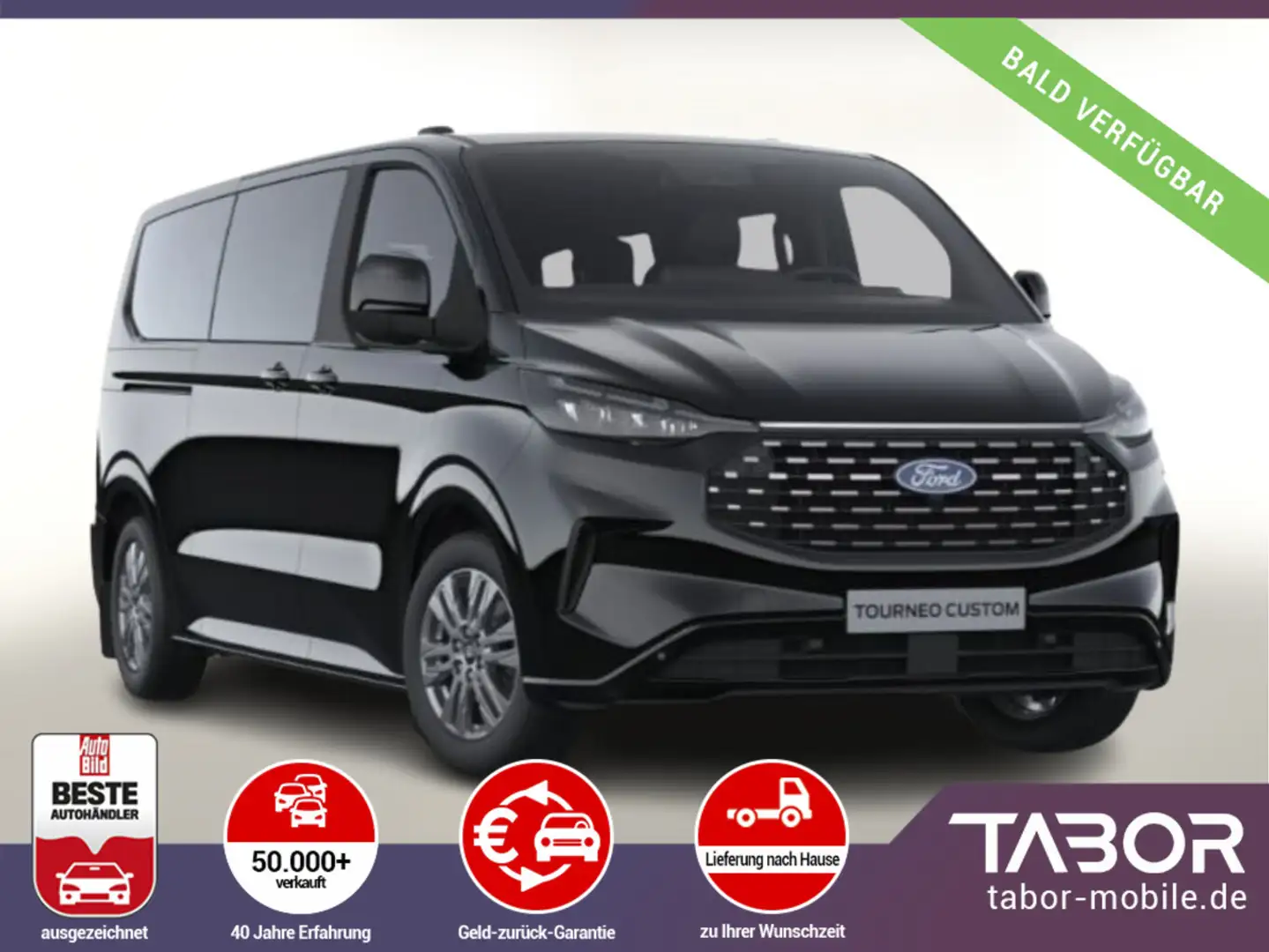 Ford Tourneo Custom TDCi 170 AT8 320 L2 Tit. Nav ACC Schwarz - 1