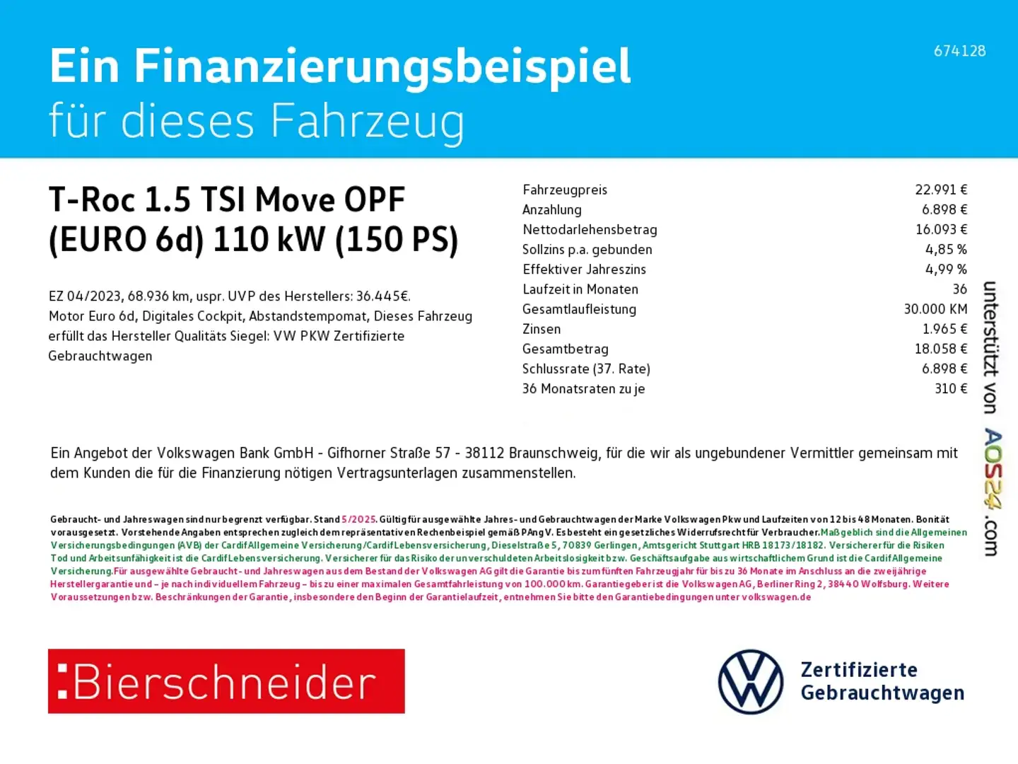 Volkswagen T-Roc 1.5 TSI Move OPF (EURO 6d) DSG AHK ACC 17` Blanc - 2