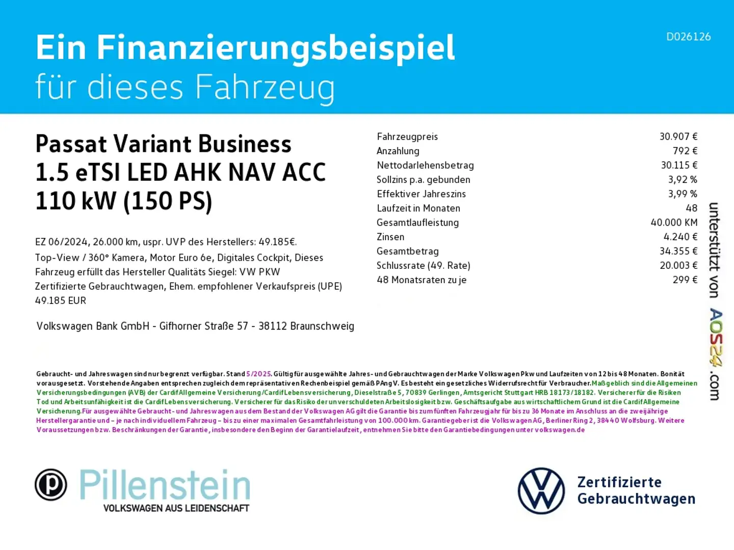 Volkswagen Passat Variant Business 1.5 eTSI LED AHK NAV ACC Schwarz - 2