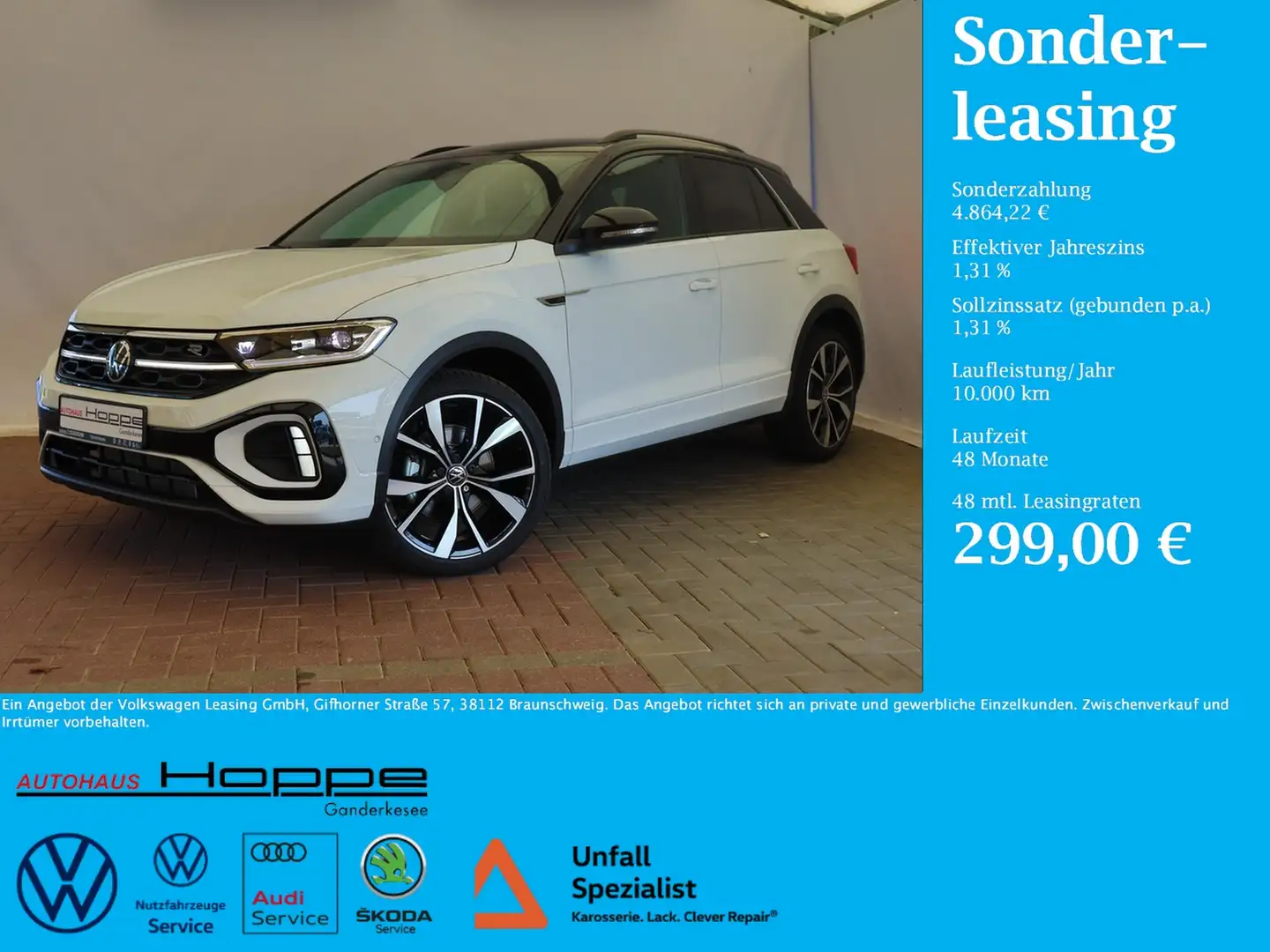 Volkswagen T-Roc R-Line 2.0 l TDI DSG+AHK+RFK+IQ.LIGHT+BLACKSTYLE Wit - 1