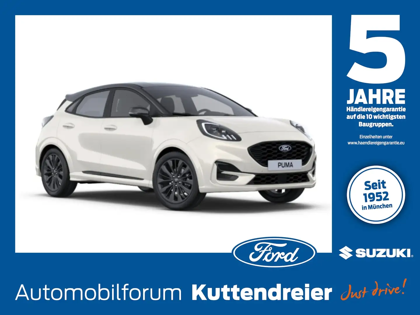 Ford Puma 1.0 EcoBoost Sound Edition ACC+LED+Navi Weiß - 1