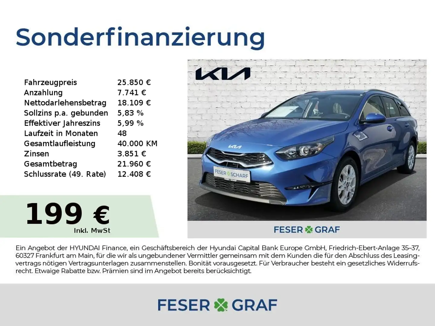 Kia Ceed SW / cee'd SW 1.5T 140 VISION KOMFORT NAVI Blau - 1