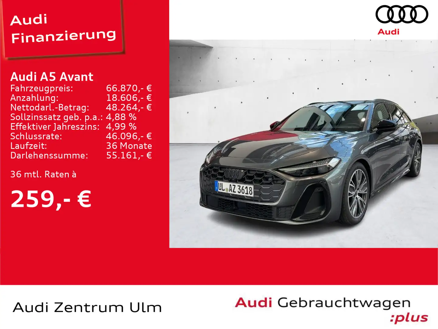 Audi A5 S line TDI qu. S tronic NAV MATRIX B&O Grau - 1