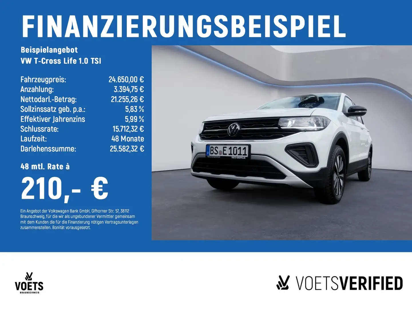 Volkswagen T-Cross Life 1.0 TSI LED+NAVI+RearView+ACC Weiß - 2