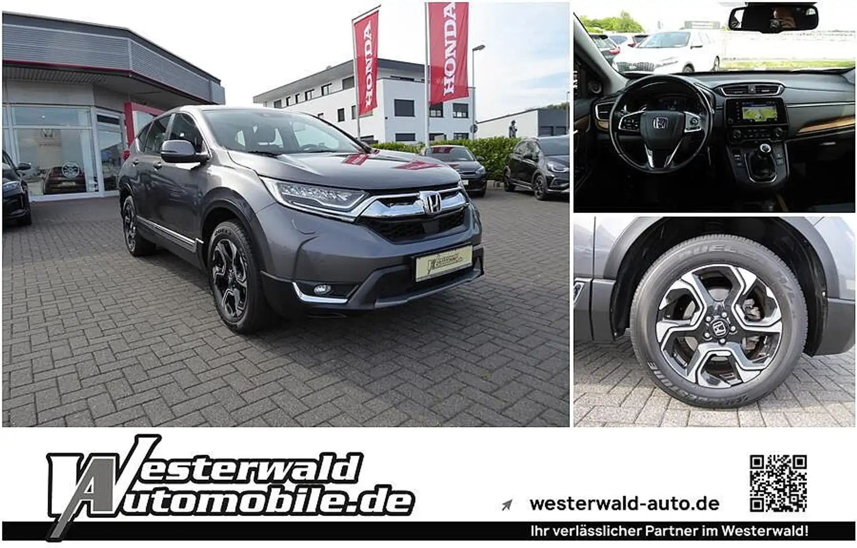 Honda CR-V 1.5T 4WD Elegance / AHK / 2.000 Kg Anhängelast Gris - 1