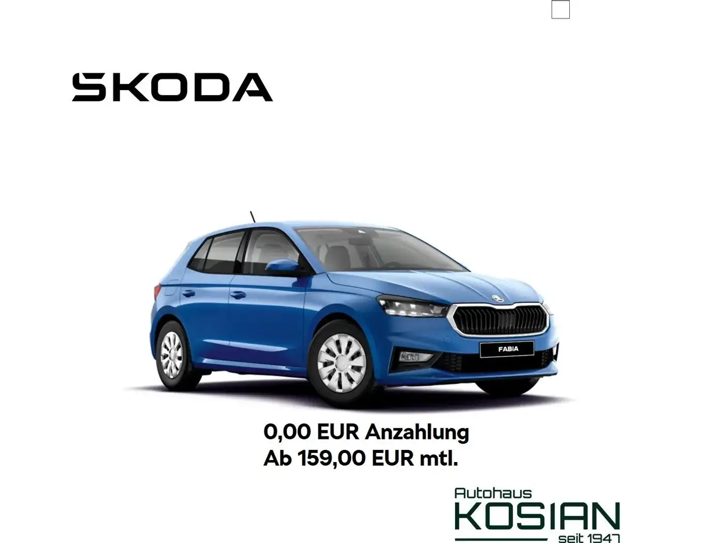 Skoda Fabia Essence 1.0 MPI 59 kW 5-Gang 159,00€ mtl Bleu - 1