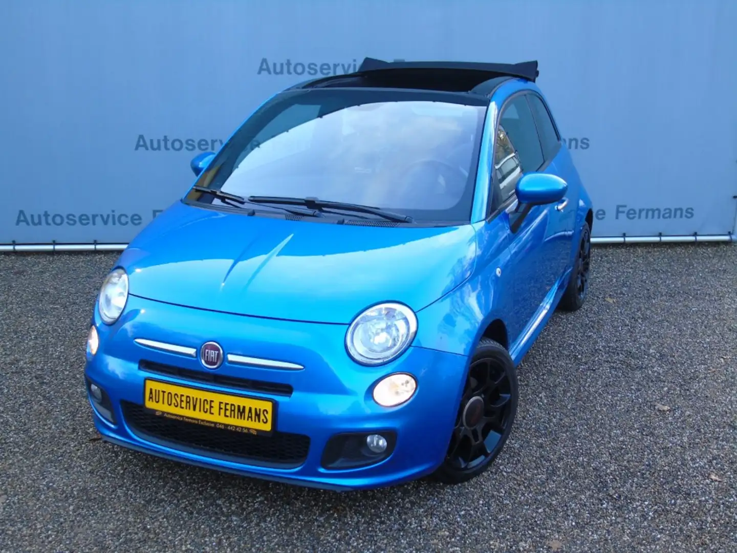 Fiat 500C 500S Twin Air Cabrio - 2014 - 67DKM - Leer - Navi Blauw - 2