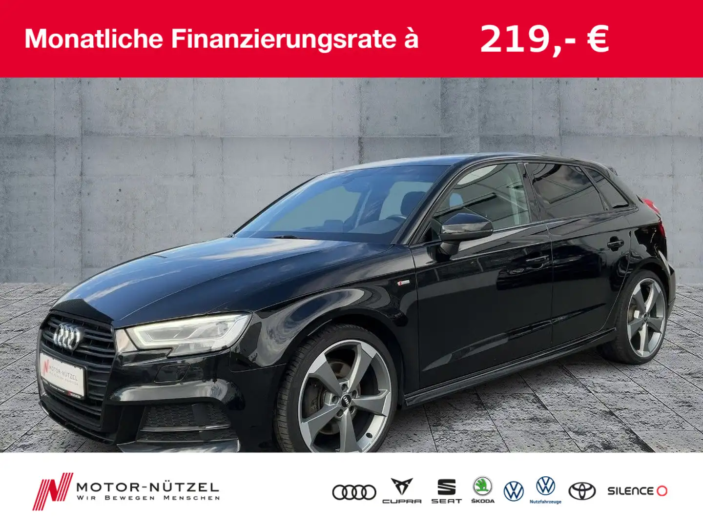 Audi A3 35 TDI S-TR SPORT LED+NAVI+PDC+GRA Zwart - 1