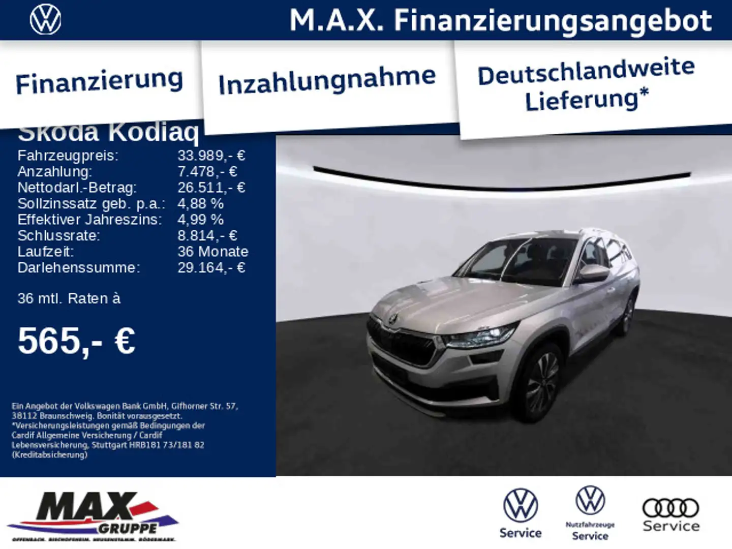 Skoda Kodiaq 2.0 TDI TOUR 4x4 LED+KAMERA+AHK+STANDHZG+ Zilver - 1