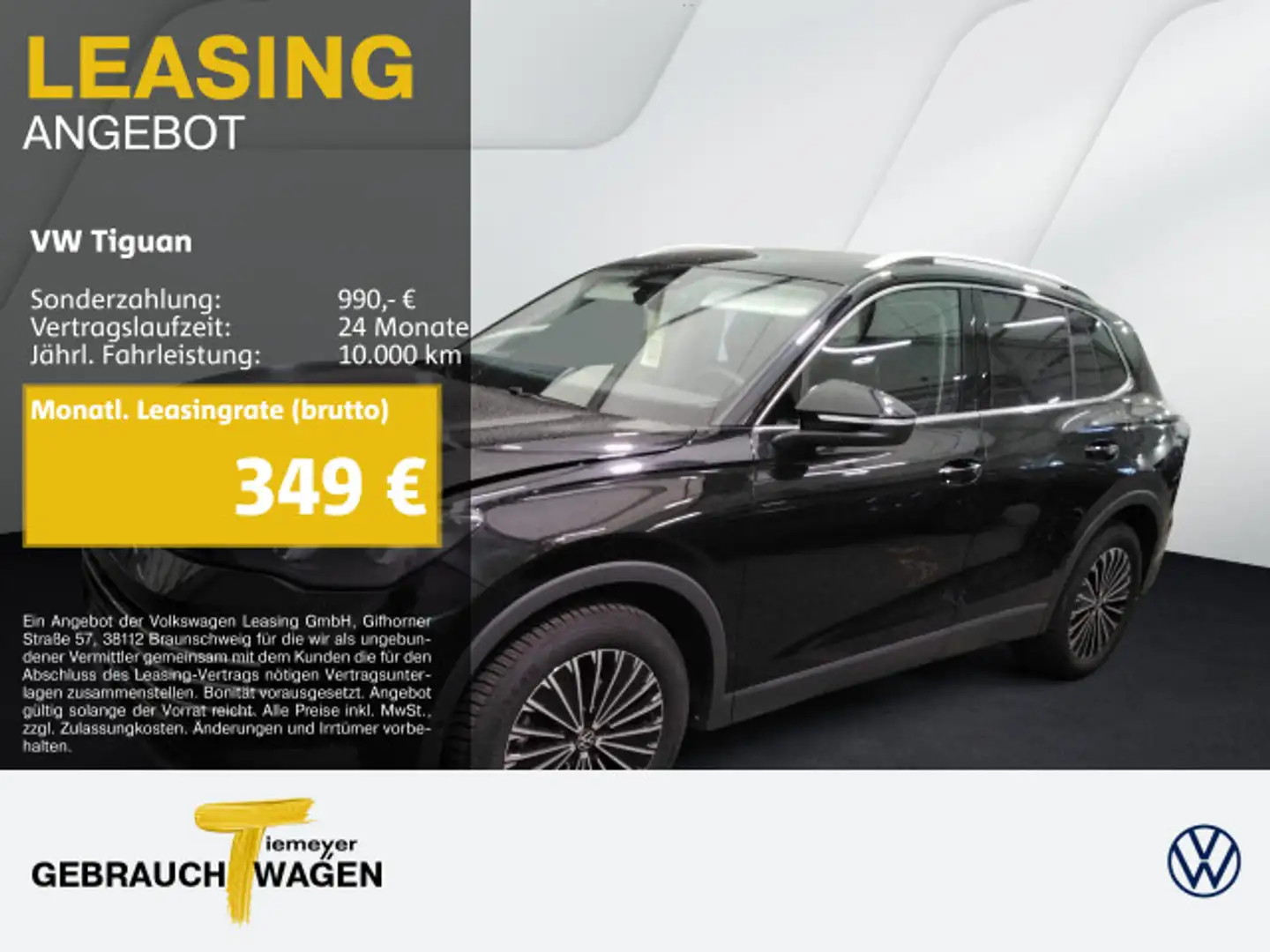 Volkswagen Tiguan 1.5 eTSI DSG ELEGANCE MATRIX AHK KAMERA A Schwarz - 1