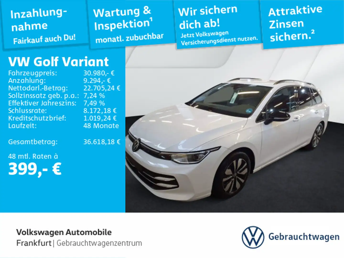 Volkswagen Golf Variant Golf VIII Variant 2.0 TDI DSG Goal DAB+ IQLight Weiß - 1