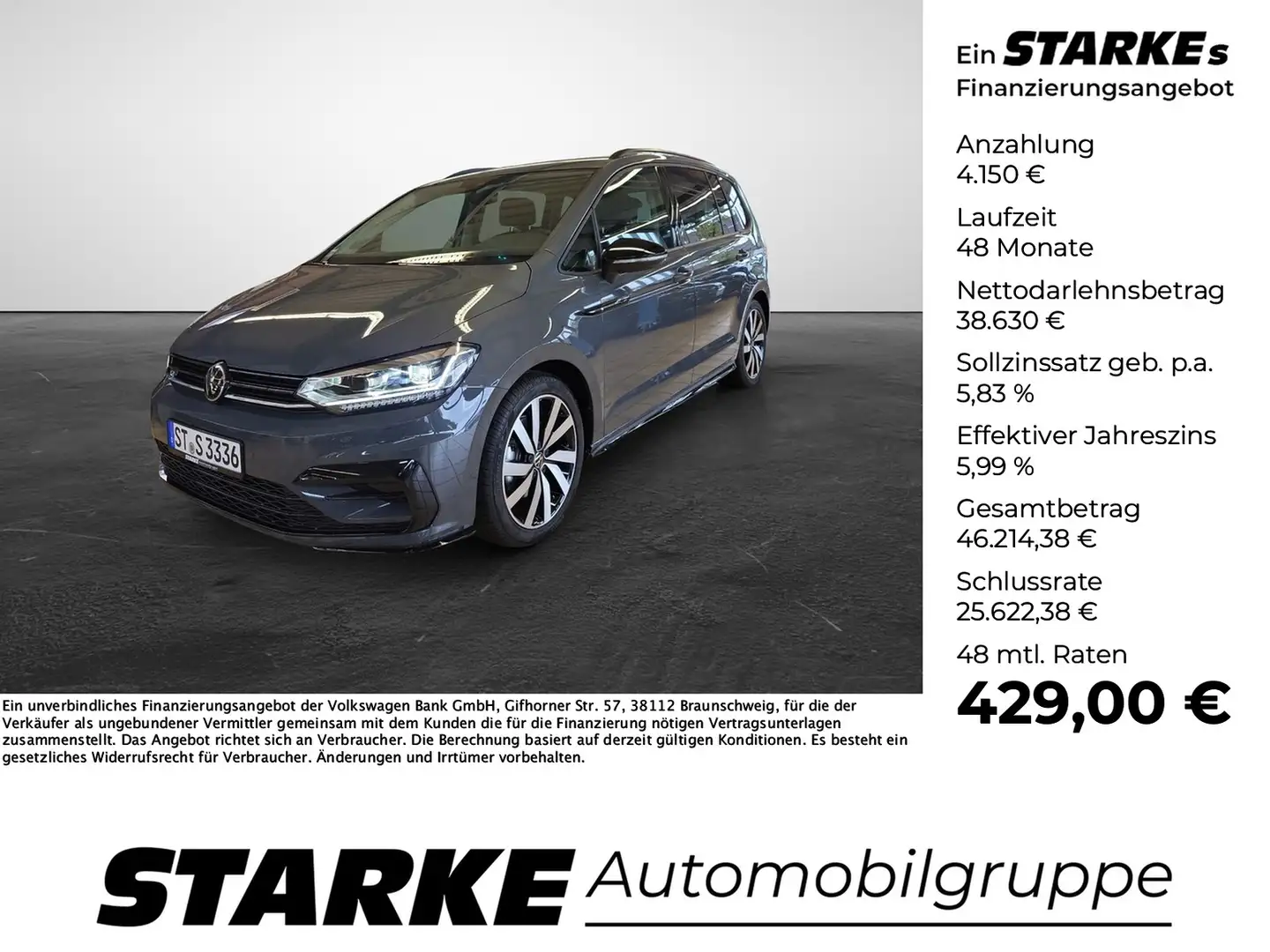 Volkswagen Touran 2.0 TDI DSG R-Line AHK Navi LED Digital Cockpit... Schwarz - 1