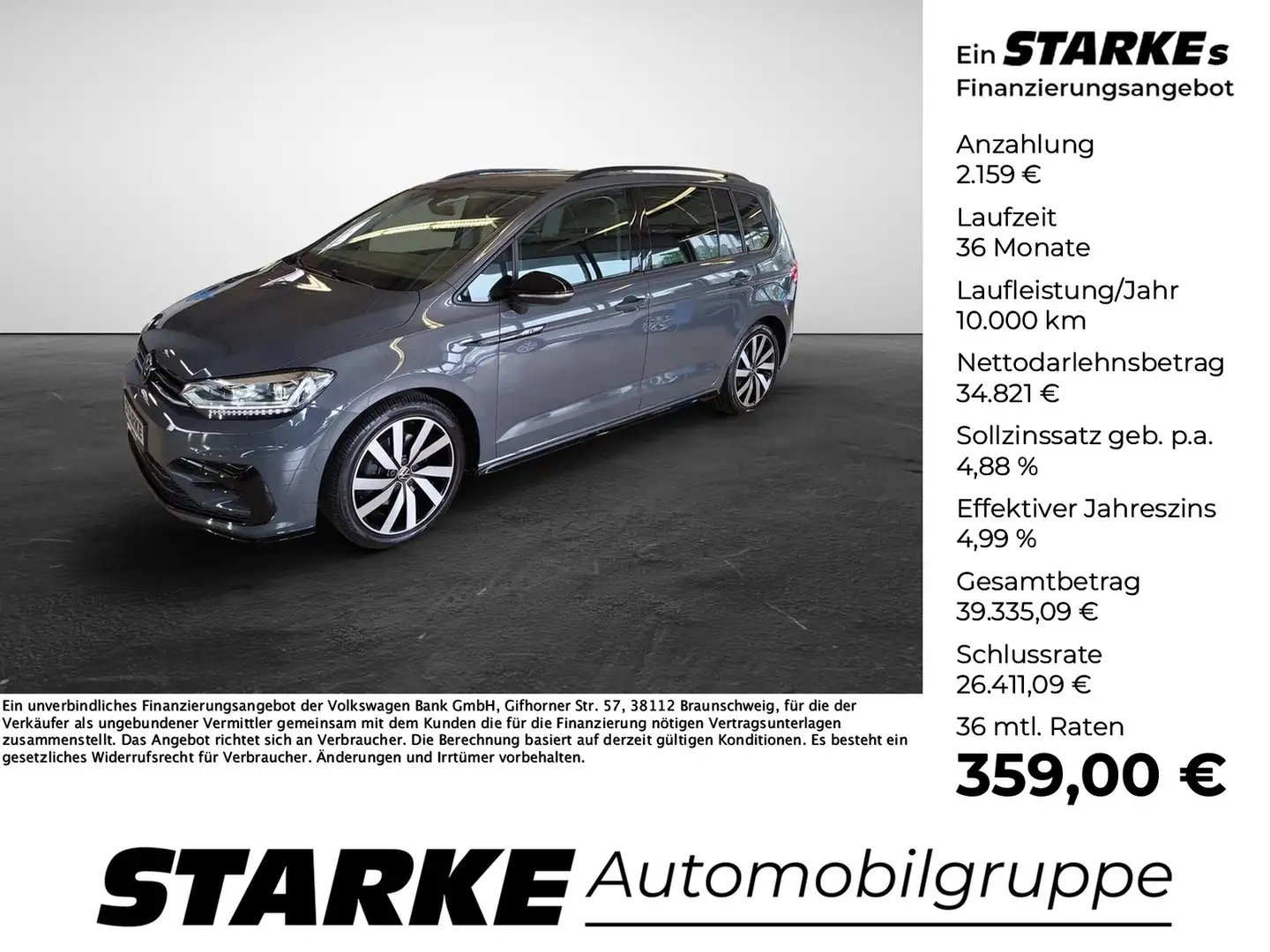 Volkswagen Touran 2.0 TDI DSG R-Line AHK Navi LED Digital Cockpit... Noir - 1