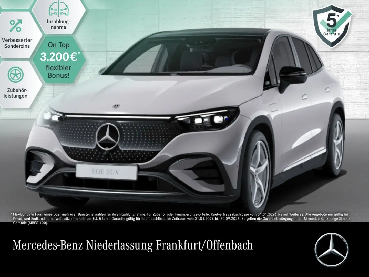 Mercedes-Benz EQE SUV EQE 350 4M AMG+NIGHT+PANO+360+AHK+BURMESTER+TV Grau - 1