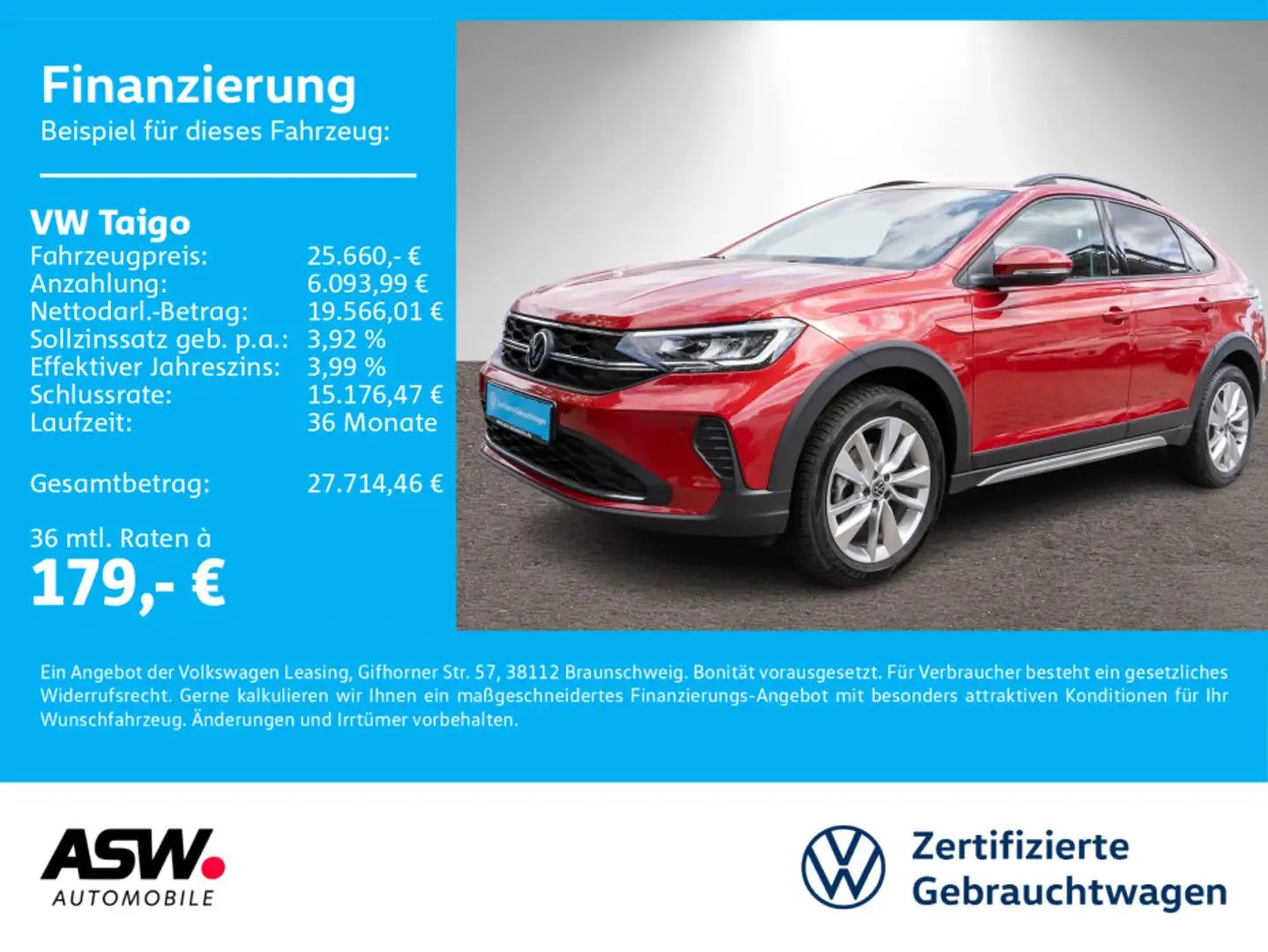 Volkswagen Taigo MOVE 1.5TSI DSG LED Navi PDC SHZ AHK VC Rouge - 1