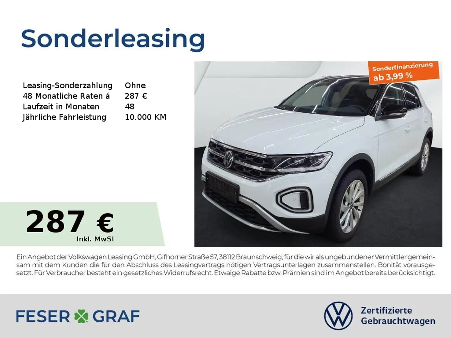 Volkswagen T-Roc Style 1.5 TSI DSG Navi AHK LED SiHz Weiß - 1