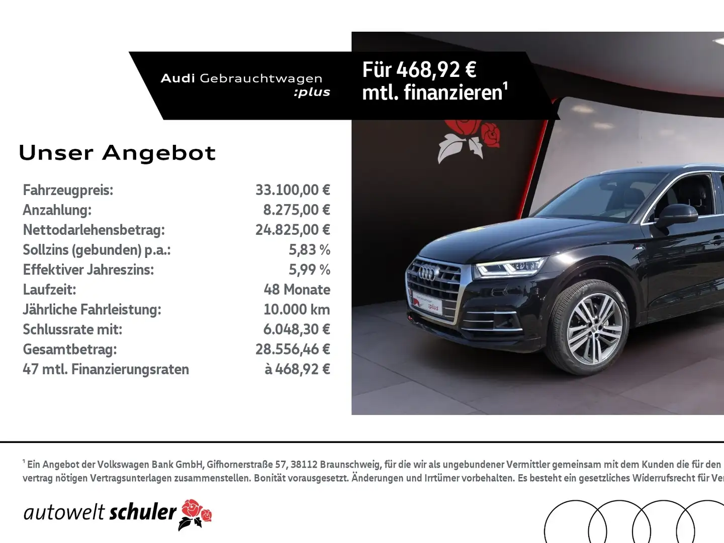 Audi Q5 40 2.0 TDI quattro S-line AHK ACC HUD RFK LED Nav Schwarz - 1