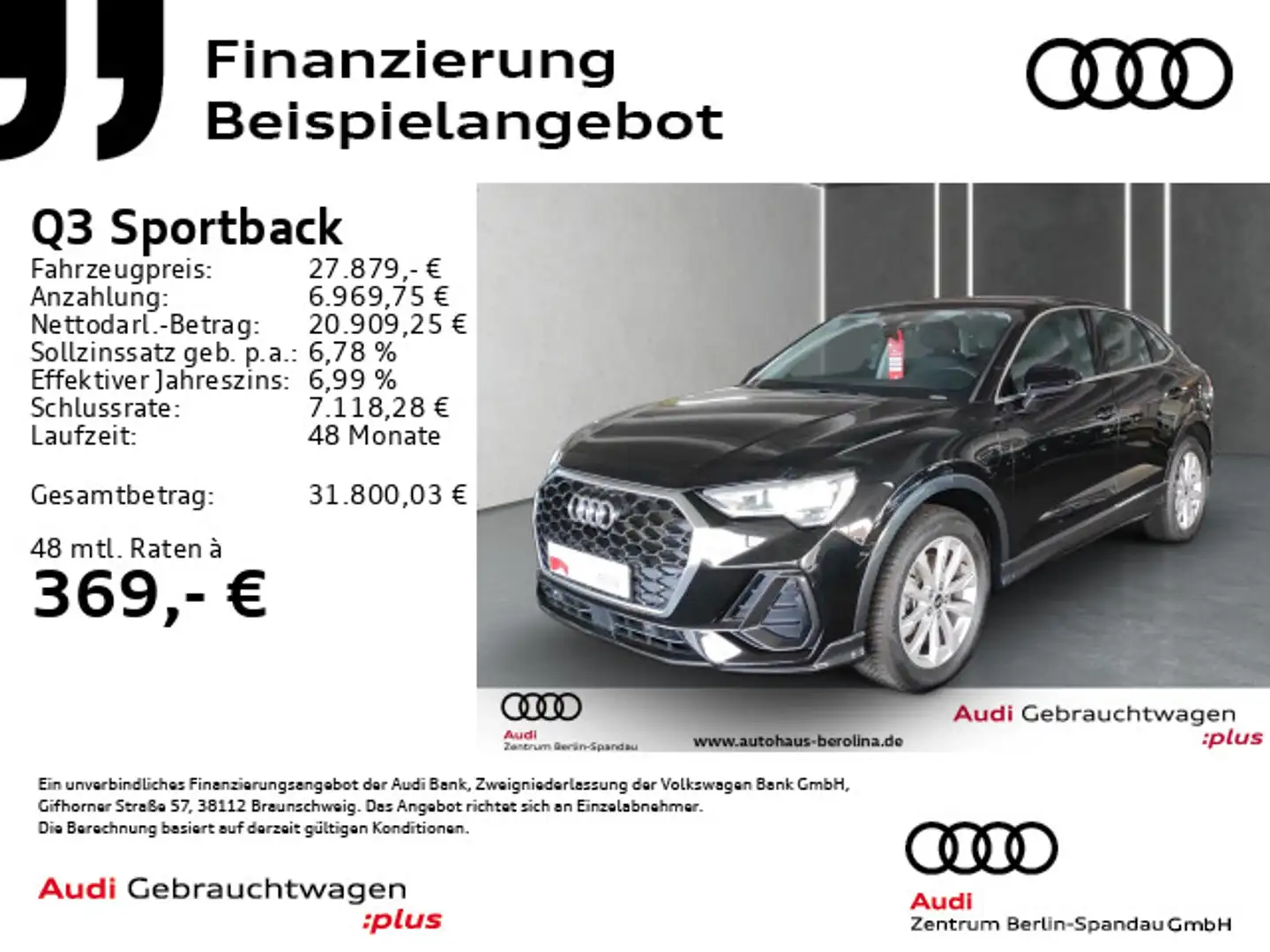 Audi Q3 45 TFSI e S tronic *NAV+*GRA*SHZ* Schwarz - 1