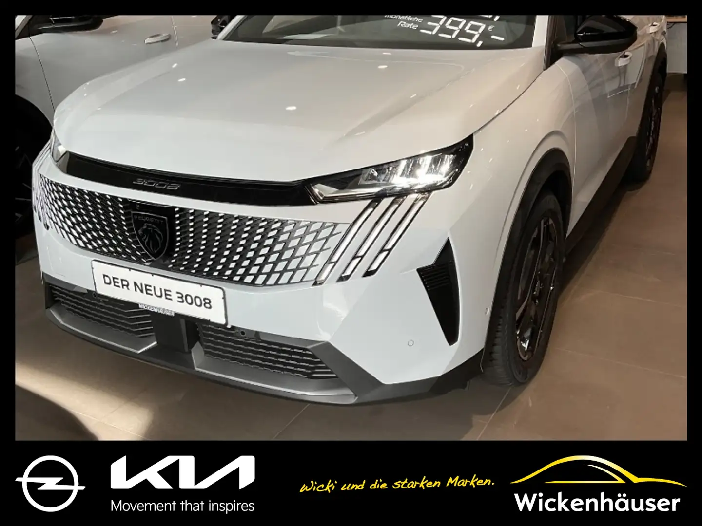 Peugeot 3008 210 Allure Elektromotor 2re KAM LED Leder Weiß - 1