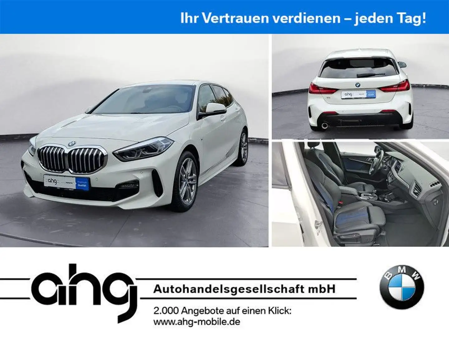 BMW 118 i Aut. M Sport Navi Klimaaut. Sportsitze PDC Weiß - 1