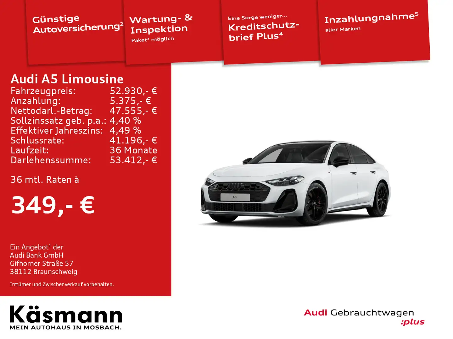 Audi A5 TFSI 2xS line MATRIX HUD 360° PANO Weiß - 1