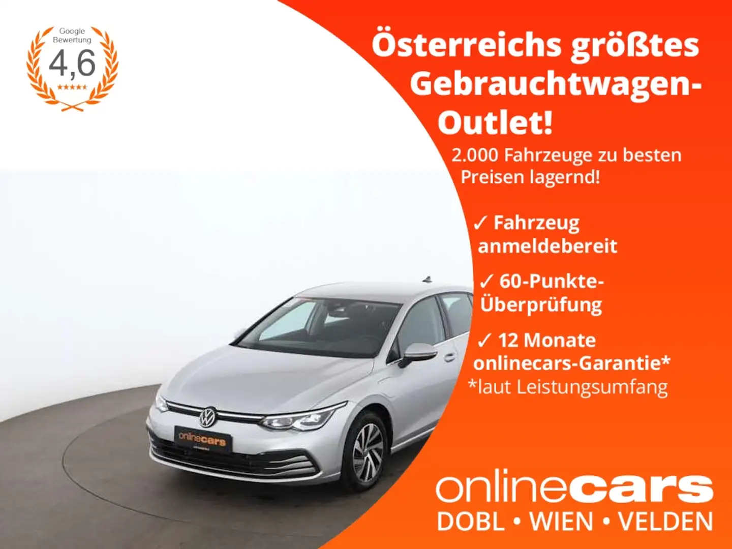 Volkswagen Golf VIII 1.4 eHYBRID Style Aut LED RADAR NAVI Silber - 1
