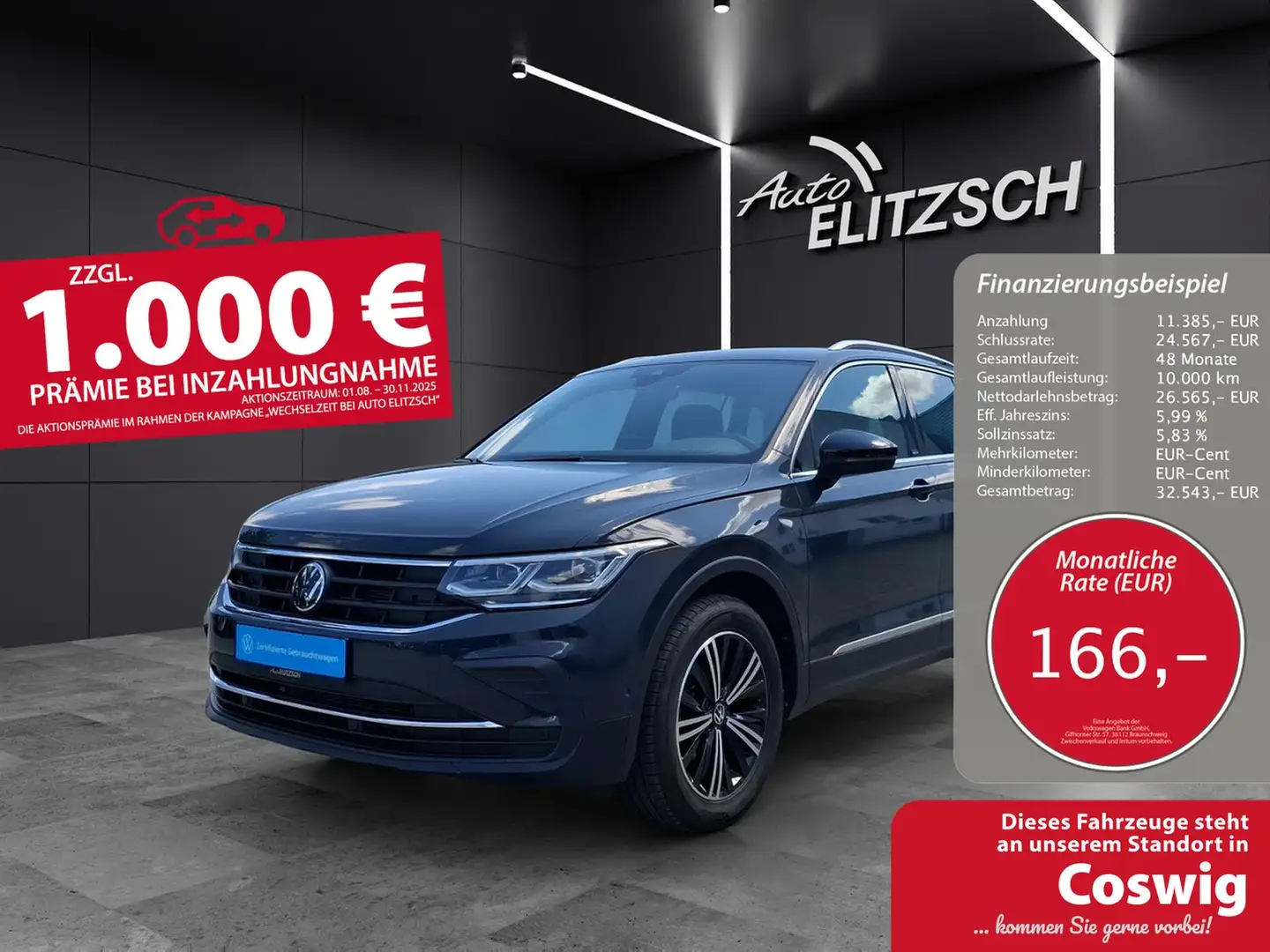 Volkswagen Tiguan TDI DSG Standhzg Matrix AHK Kamera ACC Navi AID... Grau - 1