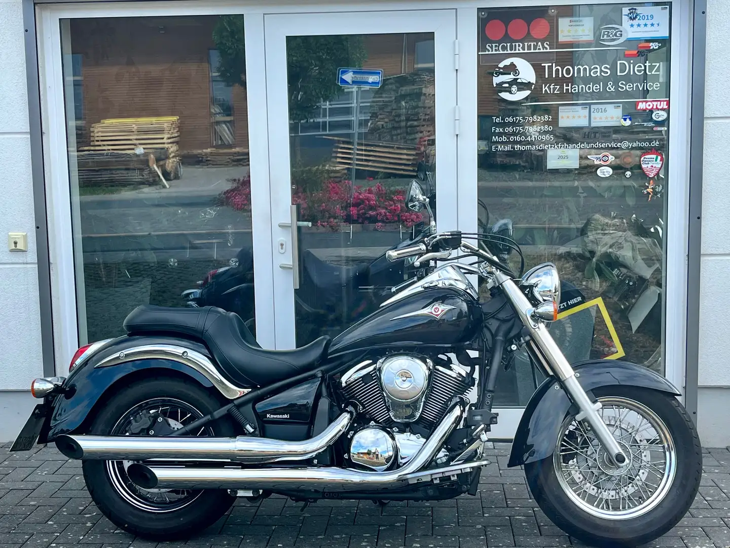 Kawasaki Vulcan 900 Classic 1.Hand original top VN 900 Speiche ....... Schwarz - 1