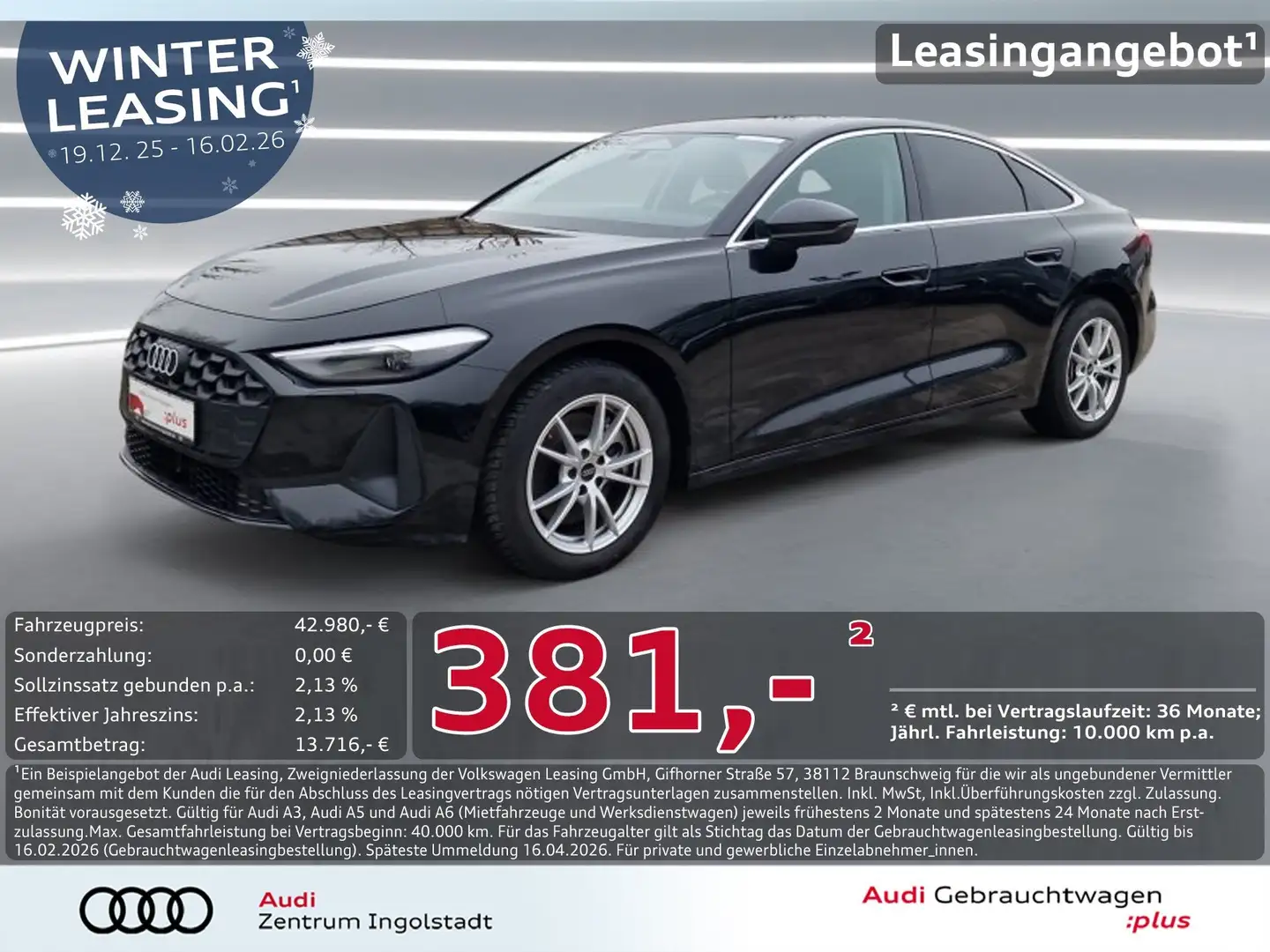 Audi A5 Limousine TDI NAVI LED 18" KAM. ACC Leder Schwarz - 1