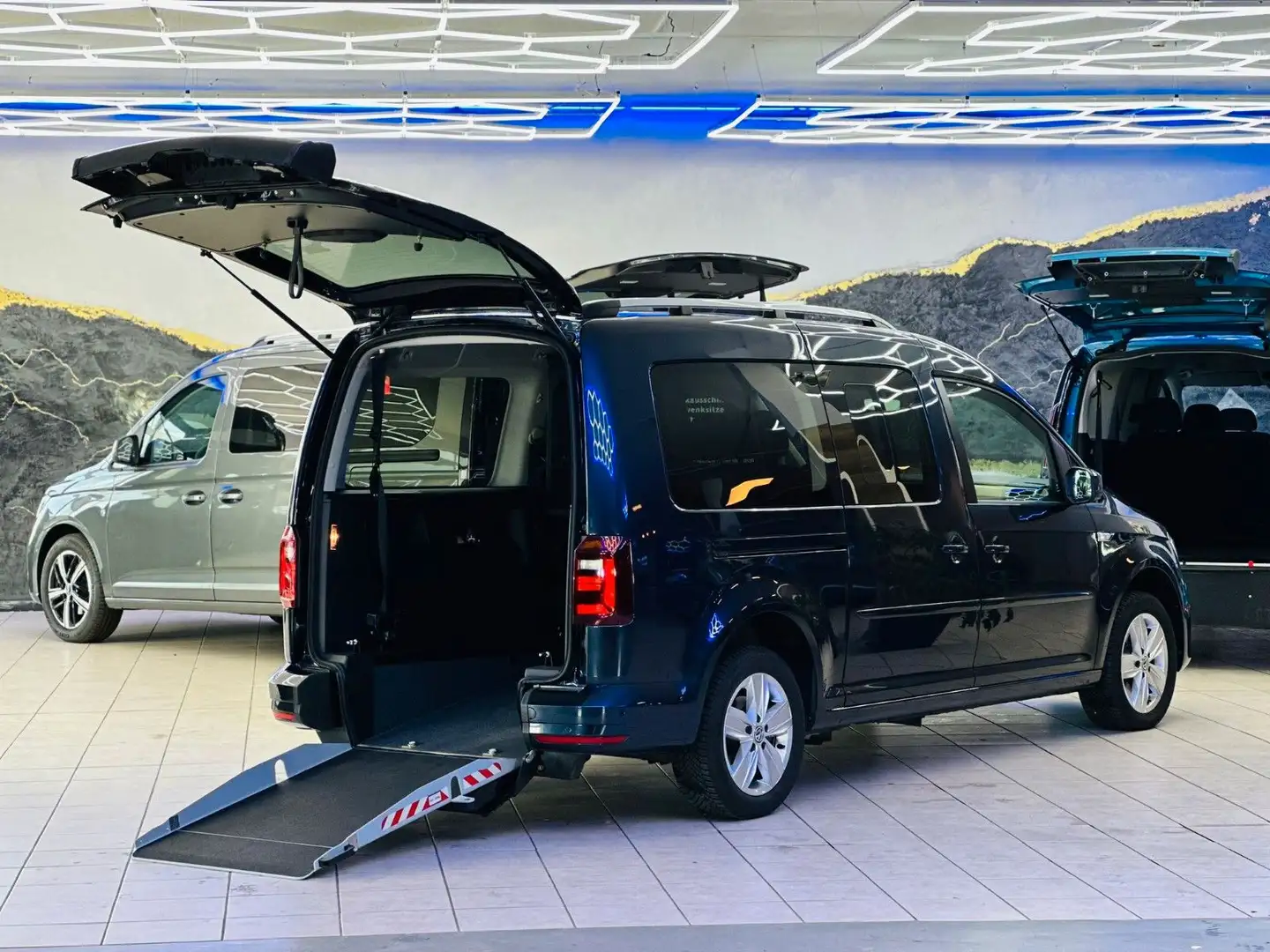 Volkswagen Caddy 1,4-DSG-Maxi-Behindertengerecht-Rampe Blauw - 1
