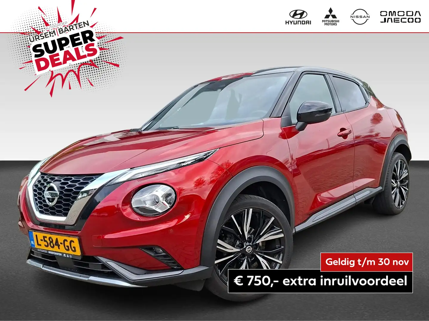 Nissan Juke 1.0 DIG-T N-DesignTechno pack Rood - 1