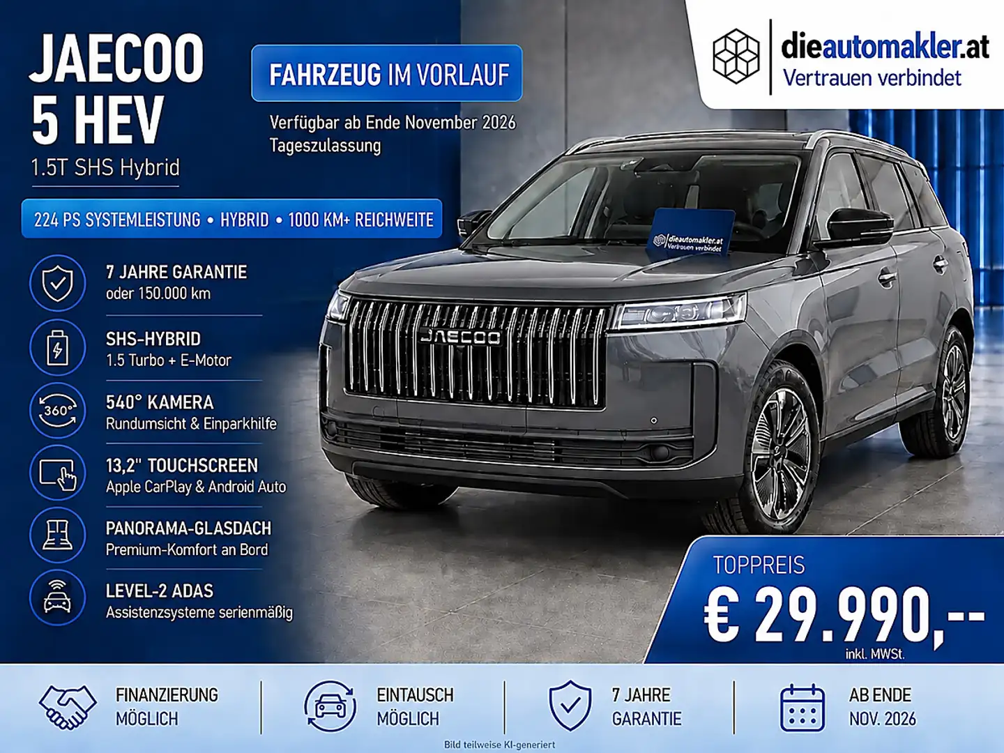 Jaecoo J5 JAECOO 5 HEV PREMIUM 1.5T SHS-H – 224 PS HYBRID... Grau - 1