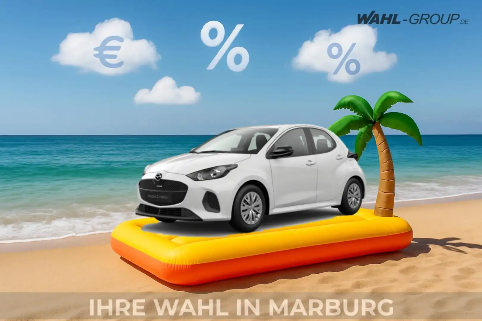 Mazda 2 Hybrid 1.5L 116 PS e-CVT FWD PRIME-LINE🌞 Weiß - 1