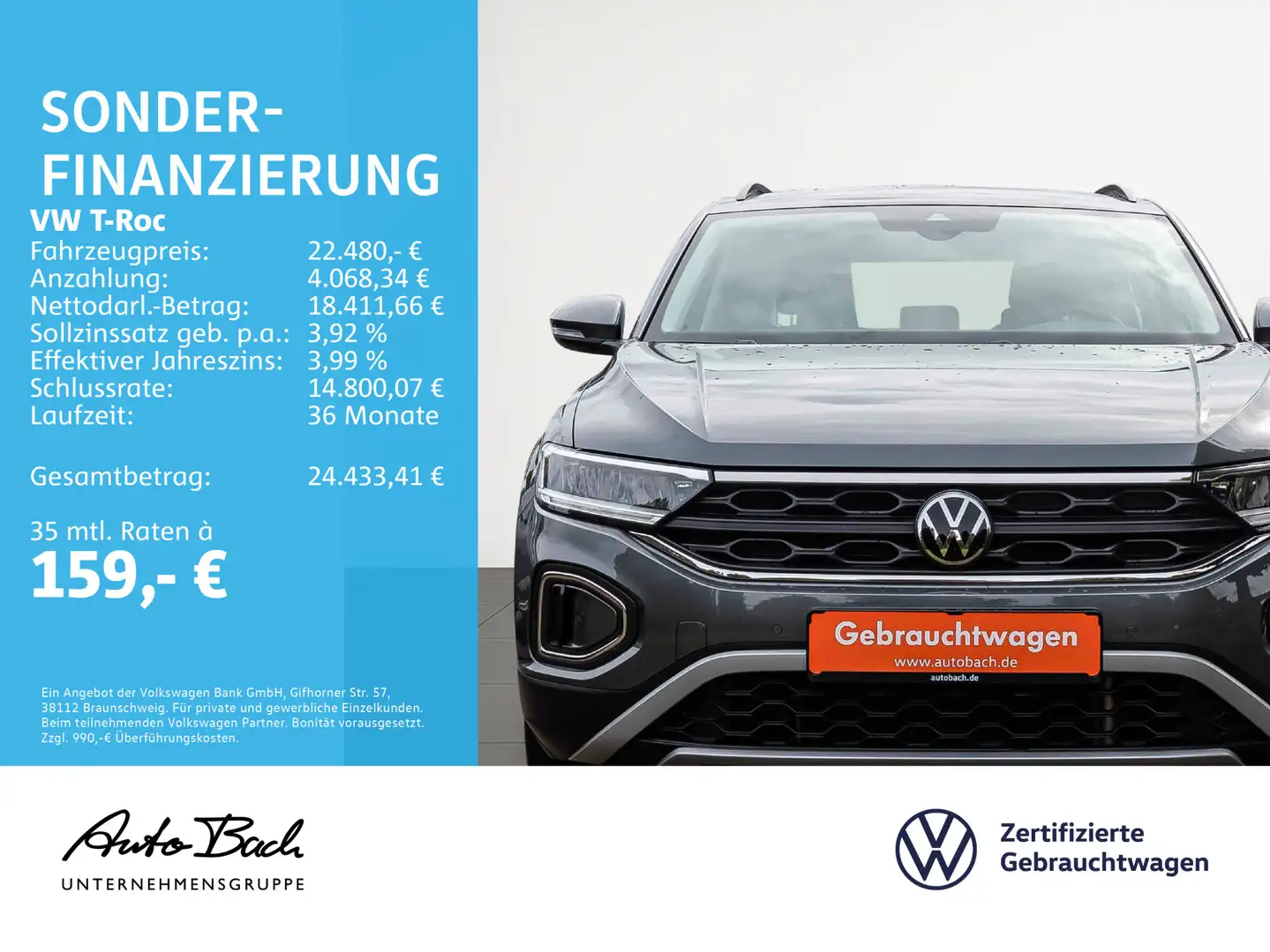 Volkswagen T-Roc 1.5 TSI Life Navi LED Digital Cockpit ACC Grau - 2