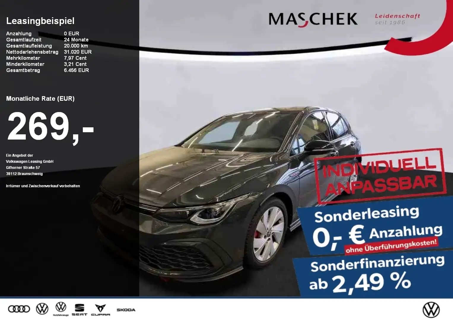 Volkswagen Golf GTI 2.0 TSI DSG Matrix Black LM19 Harman ACC Grau - 1