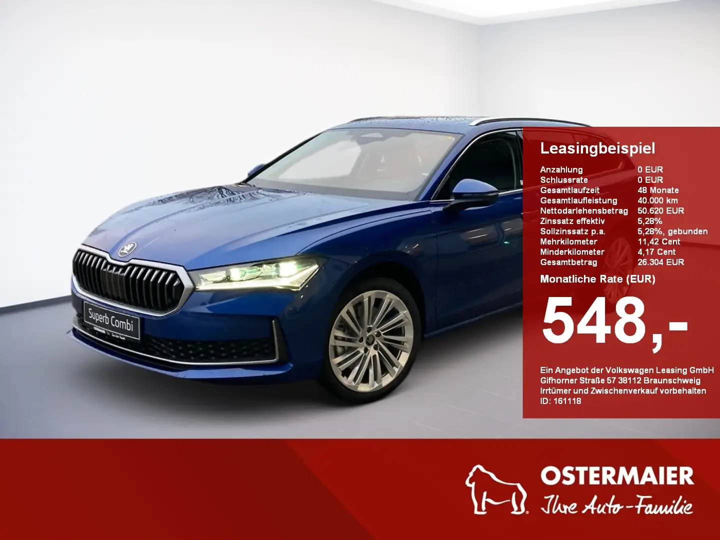 Skoda Superb Combi SELECTION 2.0TDI PANO.AHK.LICHT+SICHT.WINTER Blau - 1
