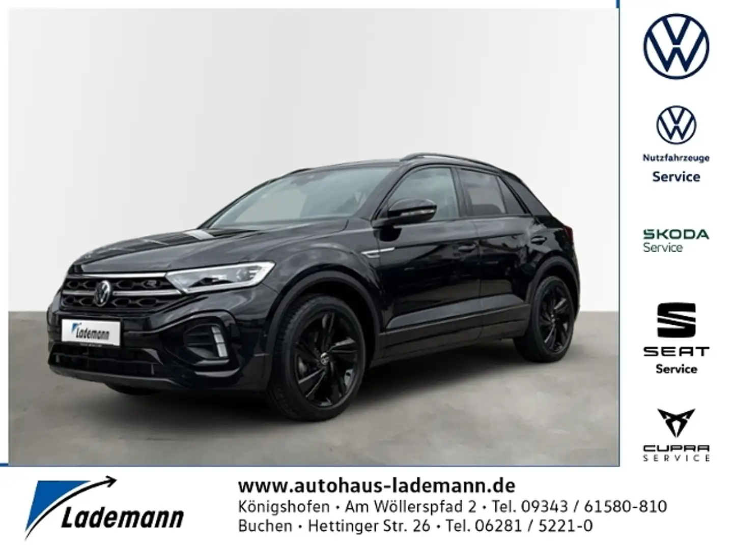 Volkswagen T-Roc R-Line 1.5 TSI DSG LED+NAVI+AHK+RFK+ACC+SH Schwarz - 1