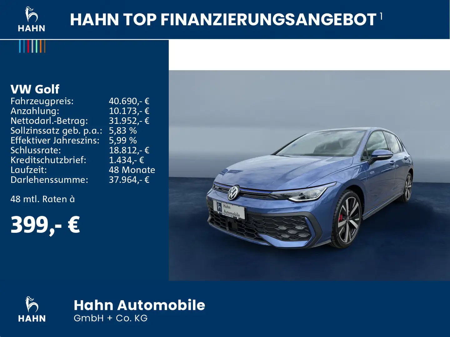 Volkswagen Golf GTE GTE 1,5l eHybrid OPF 177 PS / 116PS DSG Niebieski - 2