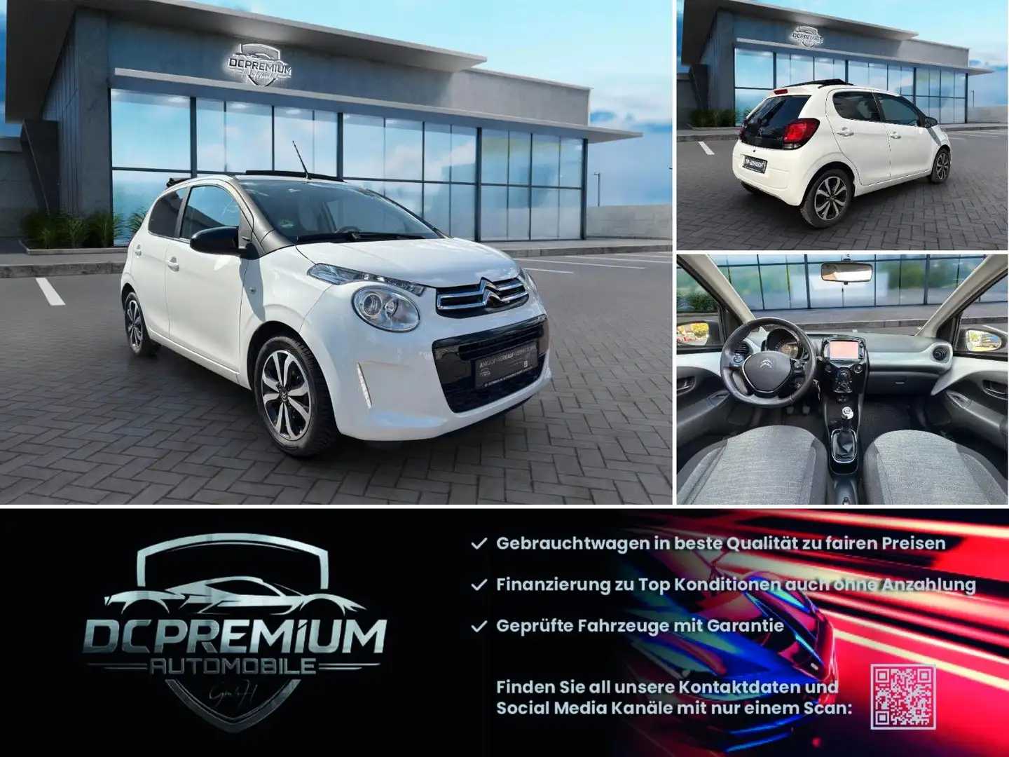 Citroen C1 Airscape Shine, Faltdach,Rückfahrkamera Weiß - 1