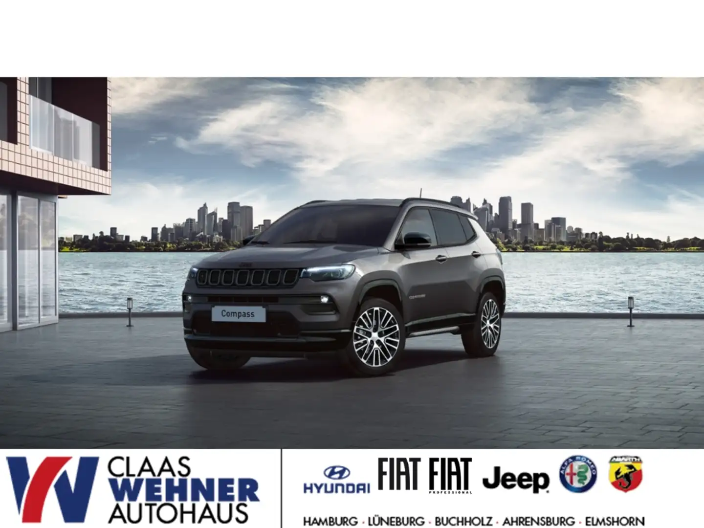 Jeep Compass Summit Mild-Hybrid FWD 1.5 MultiAir EU6e Park,-Win Gris - 1